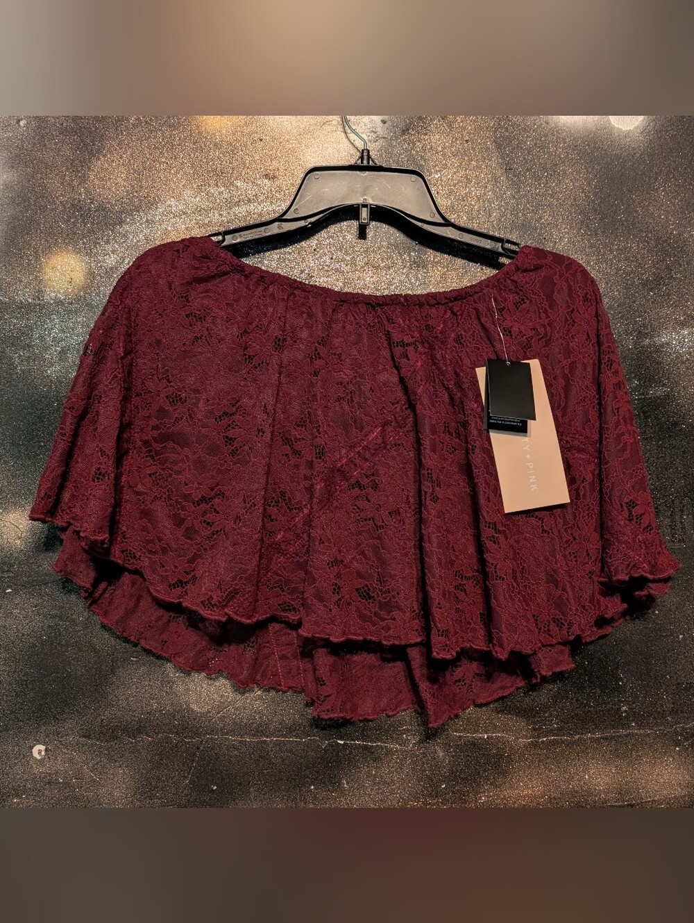 Celebrity Pink Burgundy Lace Skirt